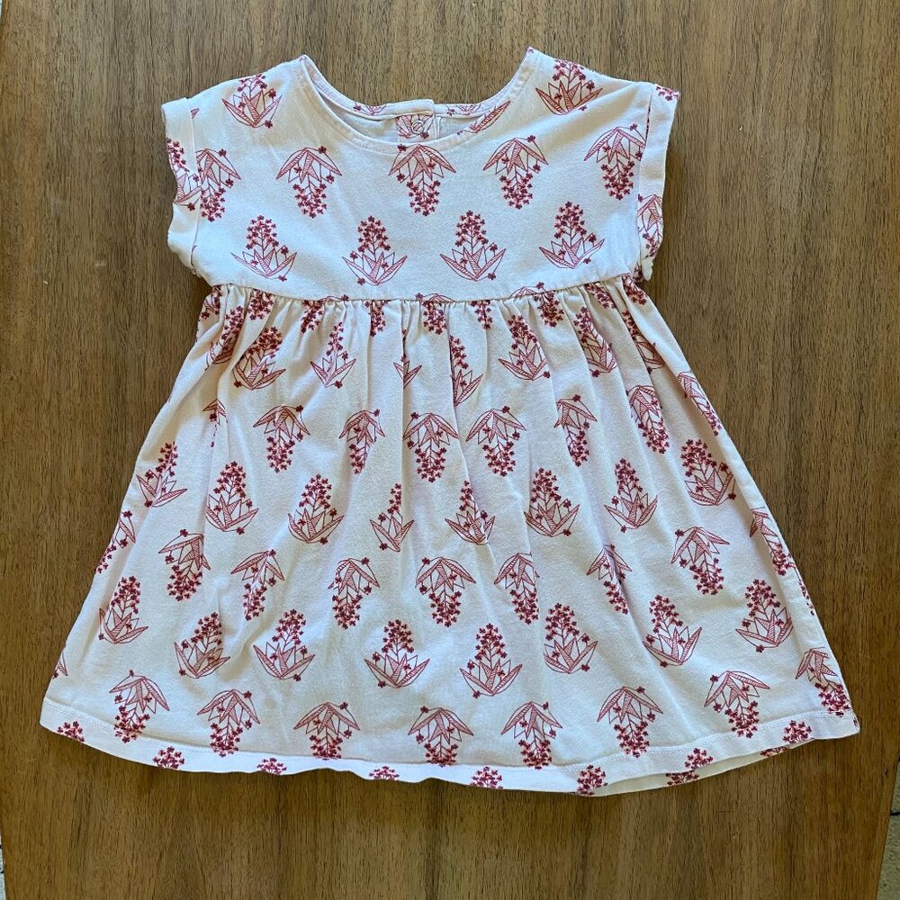 Beautiful Tea Collection dress, size 2T, empire waist pink flutter sleeves